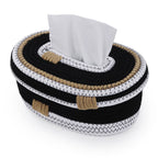 Elegant storage basket made of woven natural material Kalsten