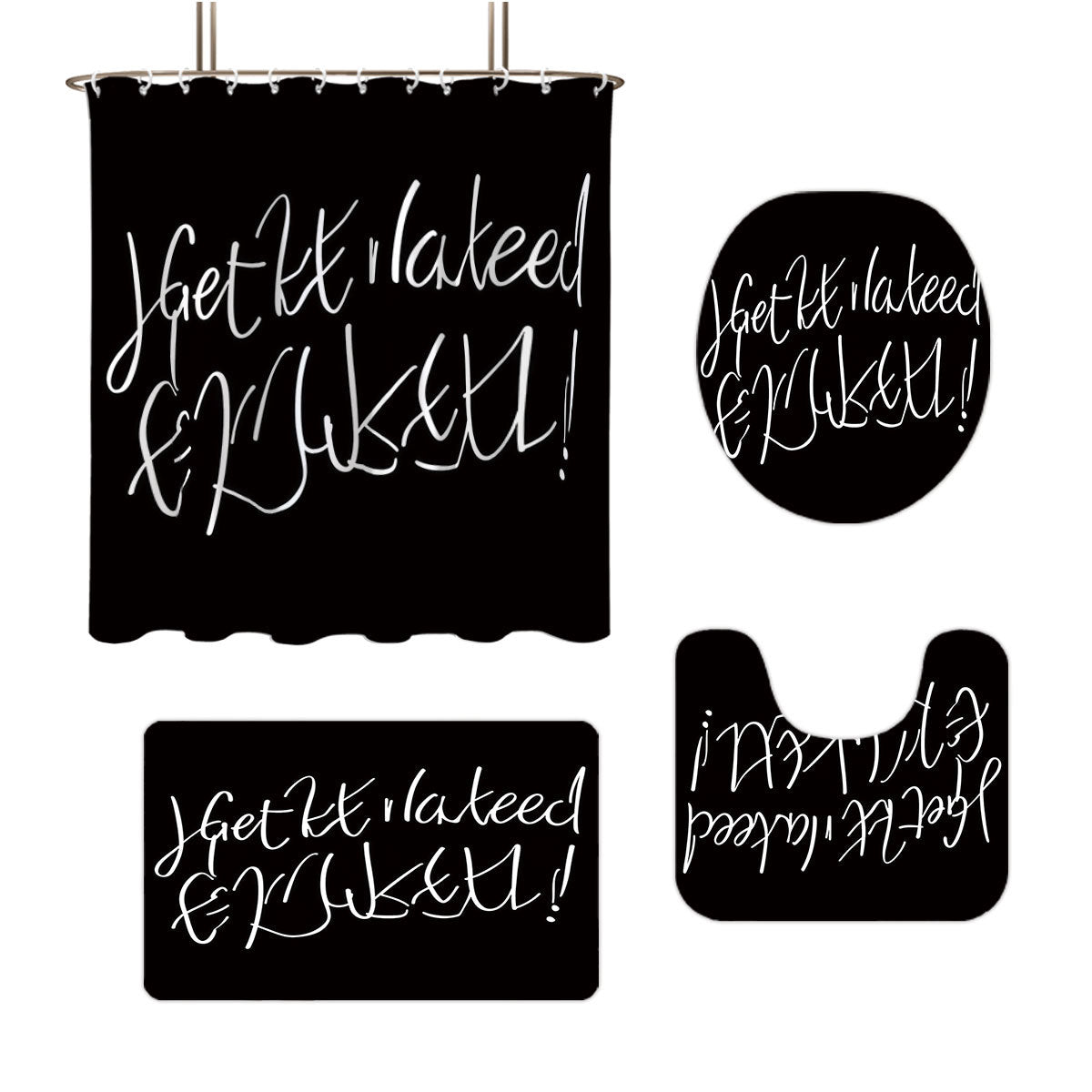 Bathroom Rules Digital Bathroom Décor Set Kalsten