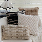 Square decorative pillow cover made of faux fur with raised honeycomb texture Kalsten