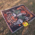 Halloween-Themed Tapestry Throw Blanket