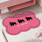 Cloud-Shaped Microfiber Anti-Slip Absorbent Bathroom Mat with Cartoon Dog Print
