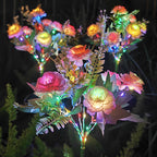 Realistic Artificial Peony Bouquet Solar Garden Stake With Dusk-To-Dawn LED And Adjustable Stem Kalsten