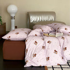 Cotton jersey bedding set with cute dog motif and fine cotton touch