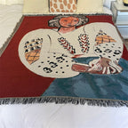 Whimsical Frog Patterned Throw Blanket