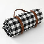 Waterproof picnic blanket with leather carrying strap | Kalsten