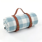 Waterproof picnic blanket with leather carrying strap | Kalsten