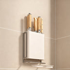 Wall-mounted knife and cutlery shelf made of carbon steel