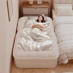 Cord fabric folding sofa, single seat