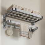 Stainless steel towel holder, wall-mounted, foldable