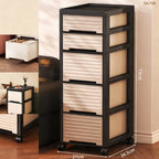 Plastic storage cabinet, multi-layer, with wheels