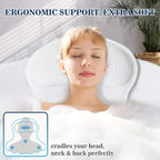 Kalsten | LuxieSpa 4D Luxe Bath Pillow - Breathable Pillow with Neck and Back Support for a Relaxing Bath